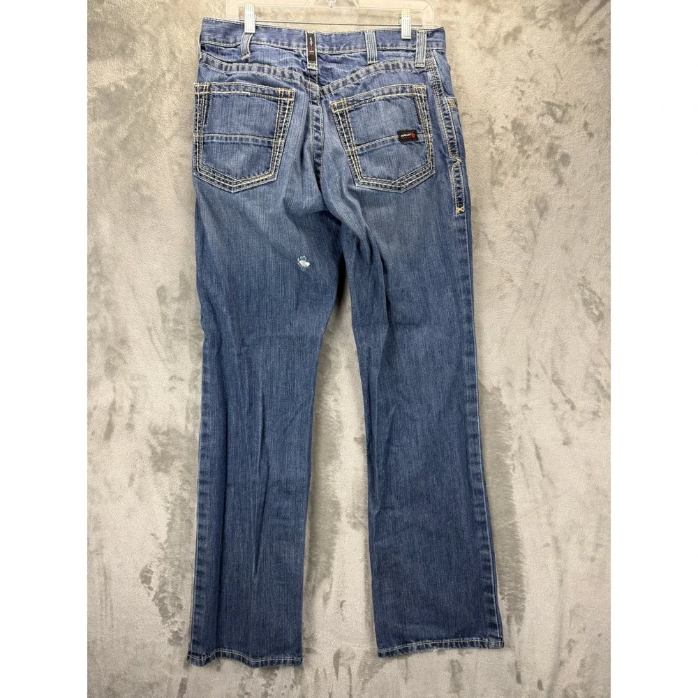 Ariat FR Mens Flame Resistant Work Jeans 32x34 Medium Wash Straight Leg Cotton